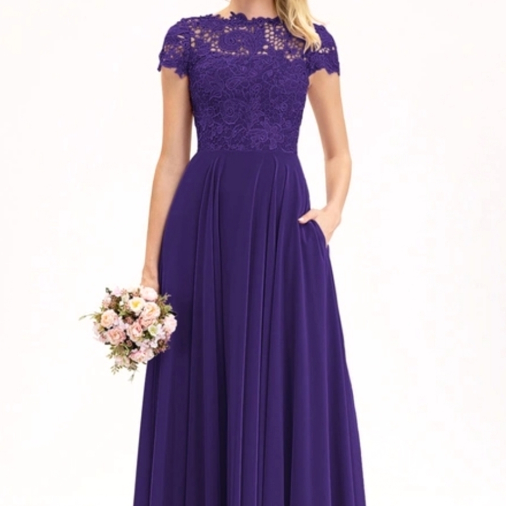 A-line Chiffon Lace Dress